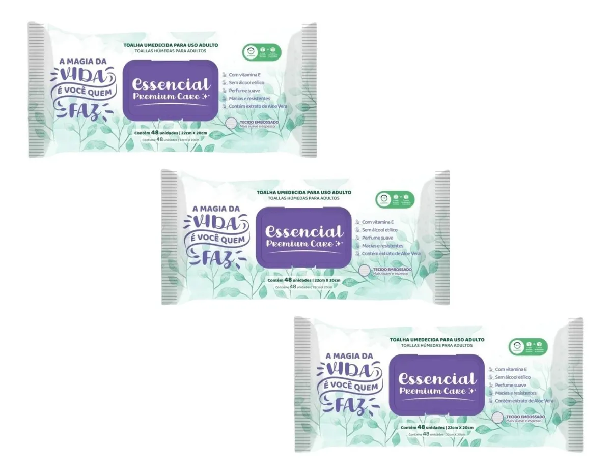 Toalha Umedecida Descartável - Essencial Premium Care - Imagem 2