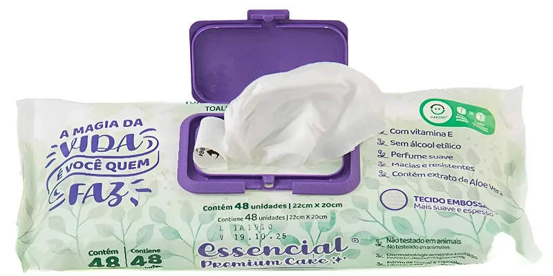 Toalha Umedecida Descartável - Essencial Premium Care - Imagem 4